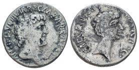 M. Antonius and Octavianus with M. Barbatius. Denarius fouree mint moving with M. Antonius 41 - From a private British collection. (Starting Bid £ 45)...
