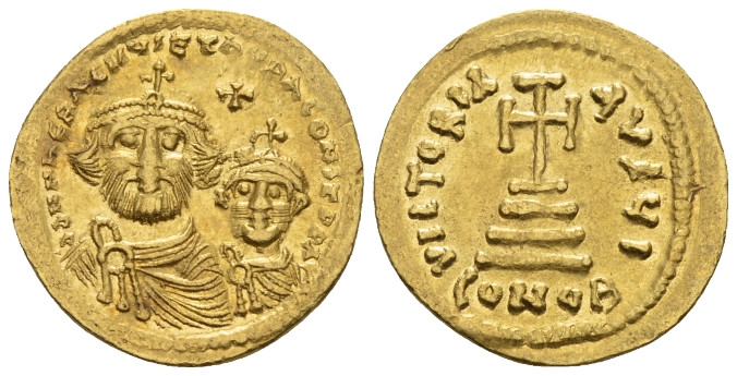 Heraclius and Heraclius Constantine, 610-641 Solidus Constantinople circa 613-61...