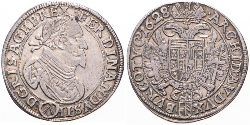 FERDINAND II (1617 - 1637)
 1/2 Thaler 1628 Wien Wien. Her 699 14.93 g. about E...