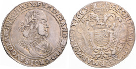 FERDINAND III (1637 - 1657)
 1 Thaler 1653 KB KB. Husz 1242 28.60 g. VF | VF