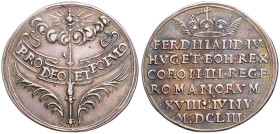 FERDINAND III (1637 - 1657)
 1/2 Thaler Coronation of Ferdinand IV as Roman King in Regensburg 1653 35 mm, Ag 900/1000, Mont 187 13.61 g. about EF | ...