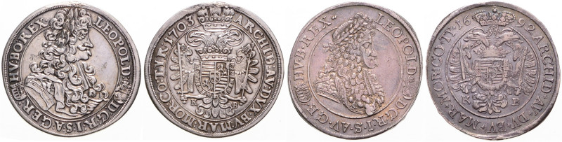 LEOPOLD I (1657 - 1705)
 Lot 2 coins - 1/2 Thaler 1692 KB and 1703 KB KB KB 28....