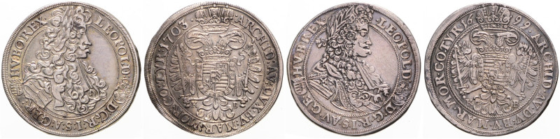 LEOPOLD I (1657 - 1705)
 Lot 2 coins - 1/2 Thaler 1699 KB and 1703 KB KB KB 28....