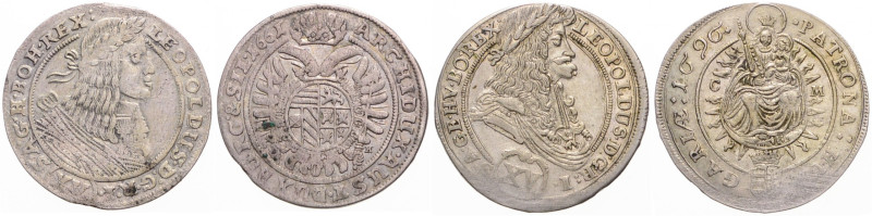 LEOPOLD I (1657 - 1705)
 Lot 2 coins - 15 Kreuzer 1661 CM and 1696 CM CM CM 11....