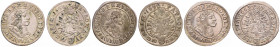 LEOPOLD I (1657 - 1705)
 Lot 3 coins - 6 Kreuzer 1668 KB, 1669 KB and 1670 KB KB KB 9.41 g. about EF | about EF