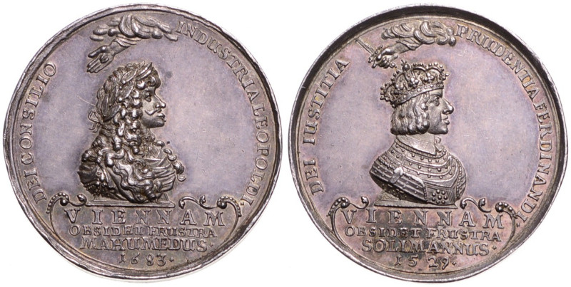 LEOPOLD I (1657 - 1705)
 Silver medal To commemorate the Liberation of Vienna f...