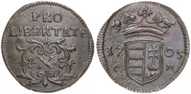 LEOPOLD I (1657 - 1705) - FRANZ II RAKOCZI (1703 - 1711)
 10 Poltura 1705 CM CM. Husz 1540 8.50 g. EF | EF