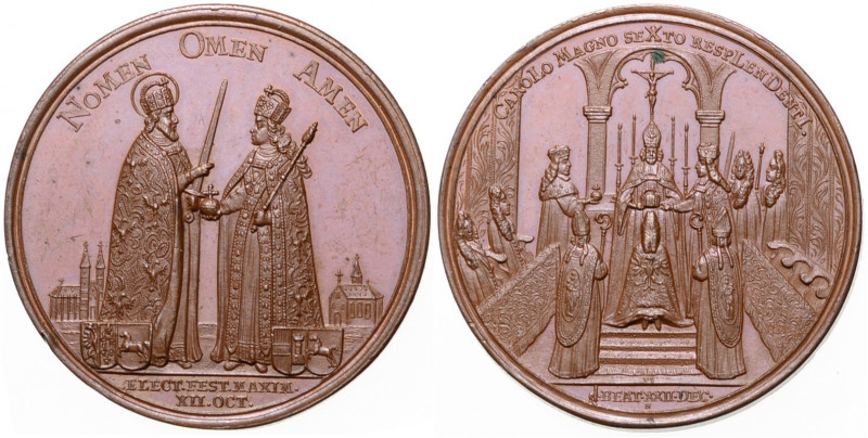 CHARLES VI (1711 - 1740)
 AE medal Coronation of Charles VI as Holy Roman Emper...