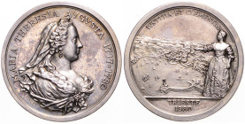 MARIA THERESA (1740 - 1780)
 Silver medal Maria Theresa 1717 - 1770 (restrike) 1780/1980 42 mm, Ag 800/1000 27.78 g. UNC | UNC
