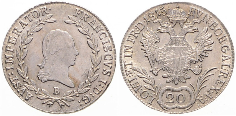 FRANCIS II / I (1792 - 1806 - 1835)
 20 Kreuzer 1815 B B. Früh 309 6.67 g. abou...
