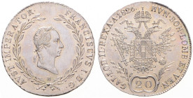 FRANCIS II / I (1792 - 1806 - 1835)
 20 Kreuzer 1826 B B. Früh 356 6.66 g. about UNC | UNC