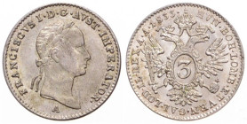 FRANCIS II / I (1792 - 1806 - 1835)
 3 Kreuzer 1833 A A. Früh 501 1.69 g. UNC | UNC