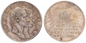 FRANCIS II / I (1792 - 1806 - 1835)
 Silver jeton Coronation of Ferdinand I / V as Hungarian King in Bratislava 1830 20 mm, Ag 900/1000, F. Zeichner,...
