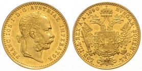FRANZ JOSEPH I (1848 - 1916)
 1 Ducat 1890 Früh 1249 3.49 g. EF | EF
