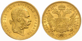 FRANZ JOSEPH I (1848 - 1916)
 1 Ducat 1891 Früh 1250 3.49 g. EF | EF , drobná hranka, rysky | small defect on the edge, hairlines