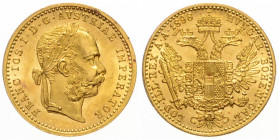 FRANZ JOSEPH I (1848 - 1916)
 1 Ducat 1898 Früh 1257 3.49 g. about UNC | about UNC