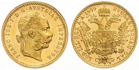FRANZ JOSEPH I (1848 - 1916)
 1 Ducat 1899 Früh 1258 3.49 g. about UNC | about UNC
