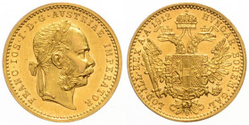 FRANZ JOSEPH I (1848 - 1916)
 1 Ducat 1912 Früh 1271 3.48 g. about UNC | about UNC