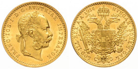 FRANZ JOSEPH I (1848 - 1916)
 1 Ducat 1914 Früh 1273 3.49 g. about UNC | about UNC