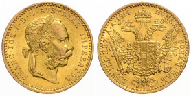 FRANZ JOSEPH I (1848 - 1916)
 1 Ducat 1914 Früh 1273 3.49 g. about UNC | about UNC