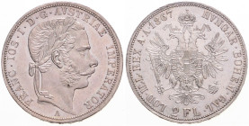 FRANZ JOSEPH I (1848 - 1916)
 2 Gulden 1867 A A. Früh 1365 24.67 g. about UNC | about UNC , drobné rysky | light hairlines