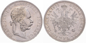 FRANZ JOSEPH I (1848 - 1916)
 2 Gulden 1873 Früh 1372 24.64 g. EF | EF , rysky | hairlines