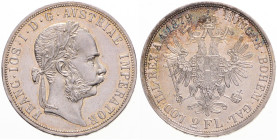 FRANZ JOSEPH I (1848 - 1916)
 2 Gulden 1879 Früh 1378 24.59 g. about UNC | about UNC