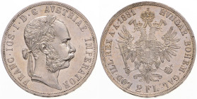 FRANZ JOSEPH I (1848 - 1916)
 2 Gulden 1881 Früh 1380 24.65 g. about UNC | about UNC