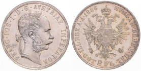 FRANZ JOSEPH I (1848 - 1916)
 2 Gulden 1886 Früh 1385 24.59 g. EF | about UNC