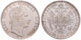 FRANZ JOSEPH I (1848 - 1916)
 1 Gulden 1863 A A. Früh 1468 12.32 g. about UNC | UNC