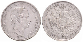 FRANZ JOSEPH I (1848 - 1916)
 1/4 Gulden 1858 E E. Früh 1520 5.35 g. about EF | about EF