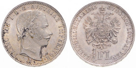 FRANZ JOSEPH I (1848 - 1916)
 1/4 Gulden 1865 A A. Früh 1545 5.37 g. UNC | UNC