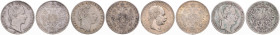 FRANZ JOSEPH I (1848 - 1916)
 Lot 4 coins - 1 Gulden 1857 A, 1858 E, 1866 B, 1873 48.98 g.