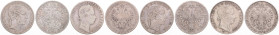 FRANZ JOSEPH I (1848 - 1916)
 Lot 4 coins - 1 Gulden 1857 A, 1858 M, 1870 A, 1871 A 48.46 g.