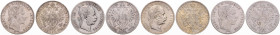 FRANZ JOSEPH I (1848 - 1916)
 Lot 4 coins - 1 Gulden 1863 A, 1871 A, 1872, 1873 48.91 g.