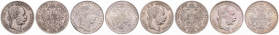 FRANZ JOSEPH I (1848 - 1916)
 Lot 4 coins - 1 Gulden 1863 V, 1872, 1873, 1882 47.11 g.