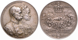 FRANZ JOSEPH I (1848 - 1916)
 Silver medal Golden Wedding Anniversary of Archduke Rainer and Archduchess Maria 1902 39 mm, Ag 900/1000, A. Scharff, H...