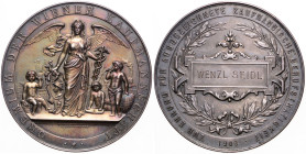 FRANZ JOSEPH I (1848 - 1916)
 Silver medal For exceptional work in the Field of Trade, for W. Seidl 1903 63 mm, Ag 900/1000, J. Schwerdtner, Haus 318...