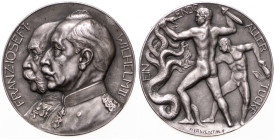FRANZ JOSEPH I (1848 - 1916)
 Silver medal To commemorate the War Year 1914 and the Alliance between Austria Hungary and Germany b. l. (1914) 34 mm, ...
