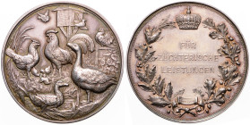 BRANDENBURG PREUSSEN
 Silver medal For Achievements in the Field of Breeding b. l. 52 mm, Ag 900/1000, M. Landsberg, F. Weigand 59.80 g. UNC | UNC , ...