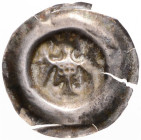 WENCESLAUS II (1278 - 1305)
 Bracteate middle size Bohemia C 873 0.46 g. about VF | about VF , nastrižený, olámaný | partly cut, several parts chippe...
