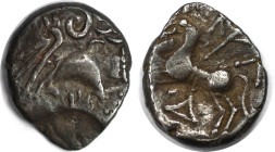 Keltische Münzen. GALLIA. Aedui. Quinar ca. 2./1. Jhdt. v. Chr. Kaletedou-Typ. Silber. 1,86 g. 14,0 mm. Castelin S.73 № 6825f. Sehr schön
