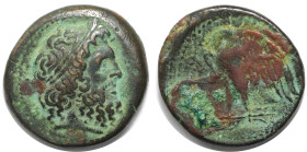 Griechische Münzen, AEGYPTUS. Ptolemäus II. (285-246 v. Chr), AE 27, Sicilian mint(?). 14,41 g. 29,5 mm. Vs.: Kopf des Zeus n. r. Rs.: Eagle-Arten. Sv...