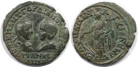 Römische Münzen, MÜNZEN DER RÖMISCHEN KAISERZEIT. Thrakien, Anchialus. Gordianus III. Pius und Tranquillina. Ae 26 (5 Assaria), 238-244 n. Chr. (12.06...
