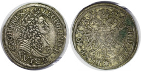 RDR – Habsburg – Österreich, RÖMISCH-DEUTSCHES REICH. Leopold I. (1657-1705). 15 Kreuzer 1685, Mainz. Herinek 1108. Sehr schön