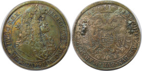 RDR – Habsburg – Österreich, RÖMISCH-DEUTSCHES REICH. Leopold I. (1657-1705). Taler 1691 KB, Kremnitz. Silber. Brosche Spuren? Sehr schön-vorzüglich. ...