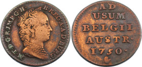 RDR – Habsburg – Österreich, RÖMISCH-DEUTSCHES REICH. Österreichische Niederlande. Maria Theresia. 1 Liard 1750, Antwerpen. Kupfer. 3,68 g. KM 2. Sehr...