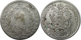 RDR – Habsburg – Österreich, RÖMISCH-DEUTSCHES REICH. Haus Habsburg. Joseph II. (1780-1790) als Alleinregent. 20 Kreuzer 1788 B, Kremnitz. Silber. Fas...