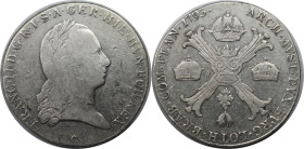 RDR – Habsburg – Österreich, RÖMISCH-DEUTSCHES REICH. Haus Habsburg. Franz II./I. (1792-1835). Kronentaler 1795 C, Prag. Silber. Sehr schön+