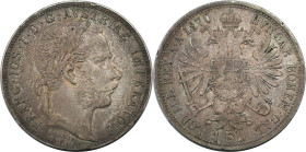 RDR – Habsburg – Österreich, KAISERREICH ÖSTERREICH. Franz Joseph I. 1 Florin 1870 A, Wien. Silber. 12,27 g. KM 2221. Vorzüglich. Patina